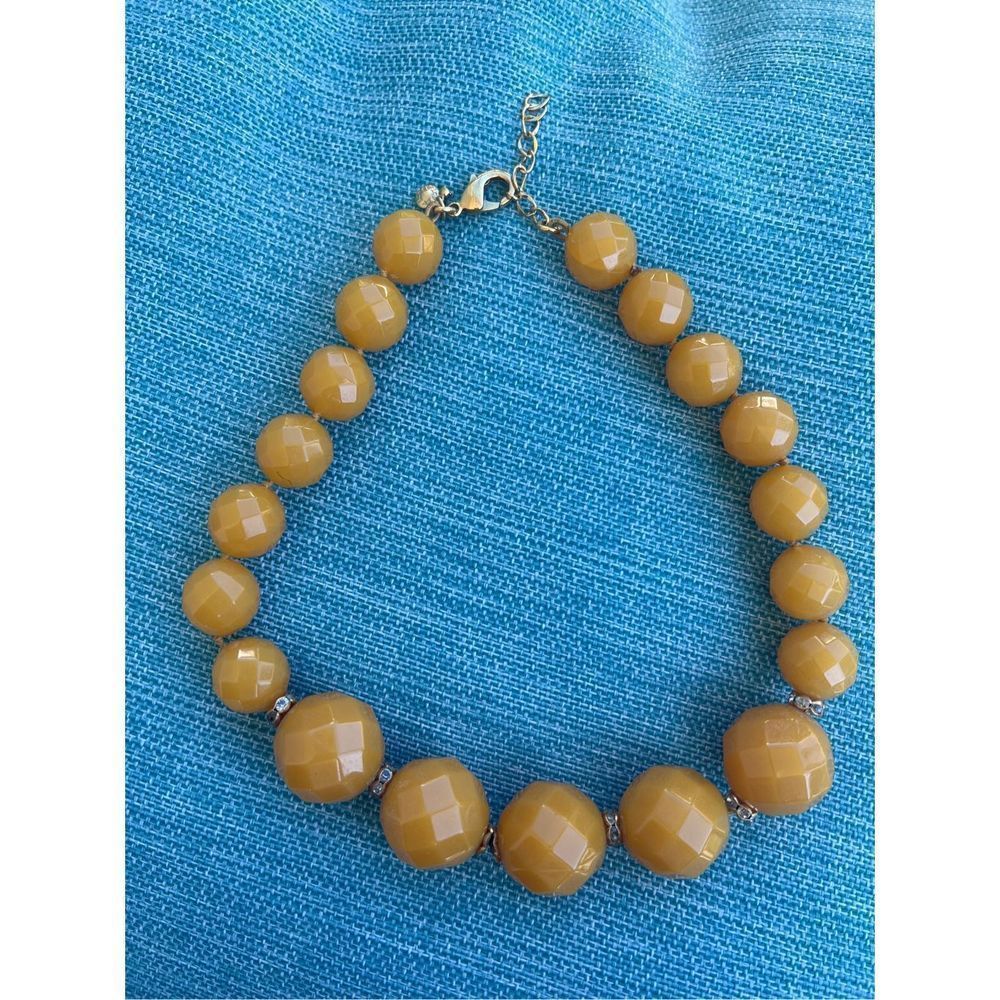 J. Crew Women's Brown Tan Adjustable Chunky Beads Necklace Fashion Jewelry